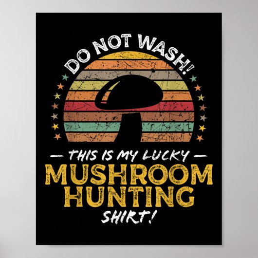 Poster Chasse aux champignons Drôle de recherche de morel (Devant)