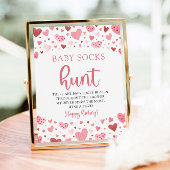 Poster Chasse aux chaussettes bébé pour la Saint-Valentin