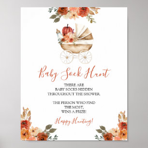 Poster Chasse aux chaussettes de bébé Fleur de poussette