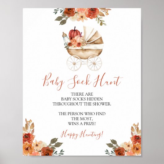 Poster Chasse aux chaussettes de bébé Fleur de poussette  (Devant)