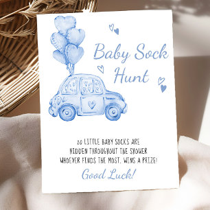 Poster Chasse aux chaussettes de bébé jeu pour baby showe