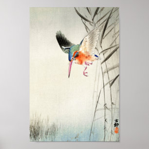 Poster Chasse aux martin-pêcheurs - Ohara Koson - Art Vin