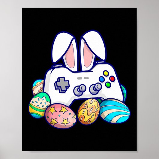 Poster Chasse aux œufs avec manette de jeu du dimanche de (Devant)