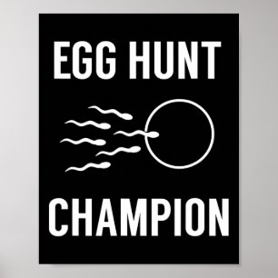 Poster Chasse aux oeufs Champion Amusement Papa Pâques Gr