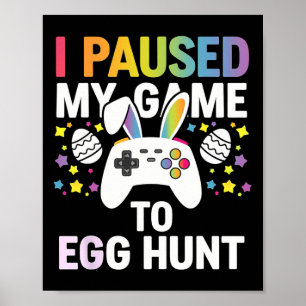 Poster Chasse aux œufs de Gamer Garçons Jour de Pâques Je