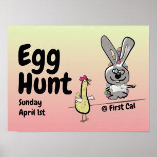 Poster Chasse aux œufs de Pâques