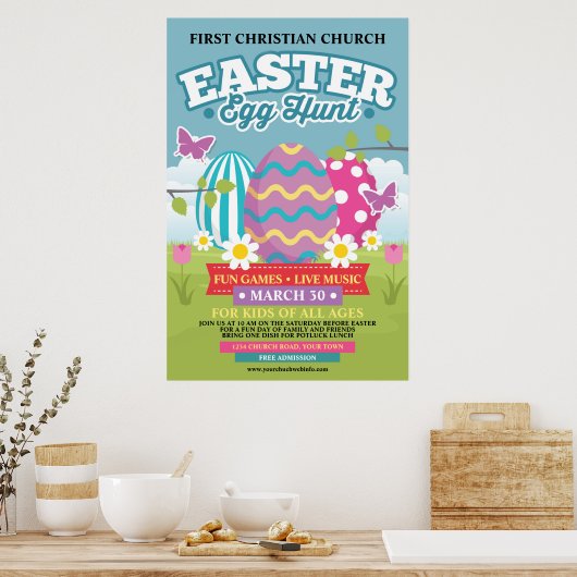 Poster Chasse aux oeufs de Pâques (Cuisine)