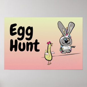 Poster Chasse aux œufs de Pâques