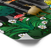 Poster Chasse aux oeufs de Pâques dans la forêt (Coin)