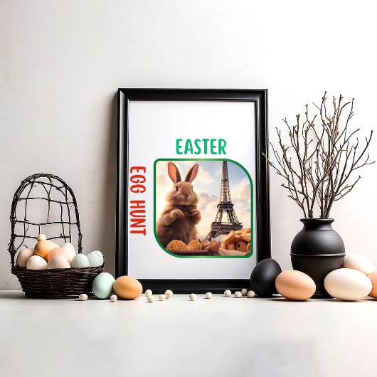 Poster Chasse aux oeufs de Pâques - Humour