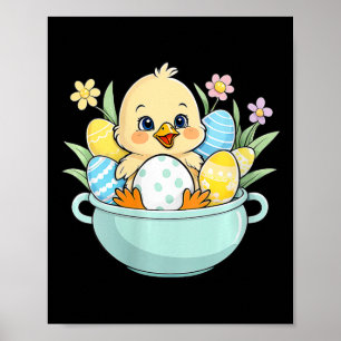 Poster Chasse aux oeufs de poulets Chasse aux lapins de P
