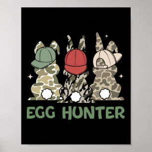Poster Chasse aux oeufs Lapin Chasse à lapin Jour de Pâqu