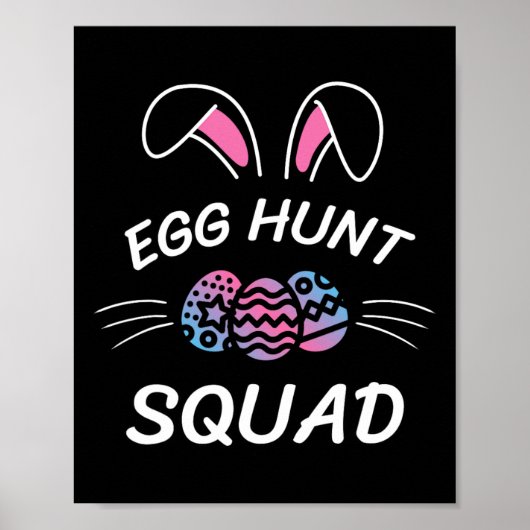 Poster Chasse aux oeufs Squad saison de chasse Funny Jour (Devant)
