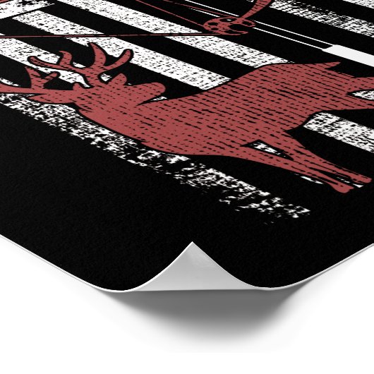 Poster Chasse avec Drapeau Américain Chasse à la Bow (Coin)