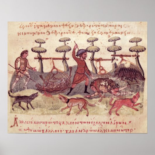 Poster Chasse avec les moustiquaires (Devant)