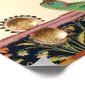 POSTER CHASSE BESTIAIRE MÉDIÉVALE, OISEAU, FALCON (Coin)