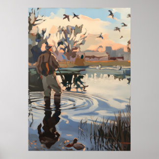 Poster Chasse chasseur début saison