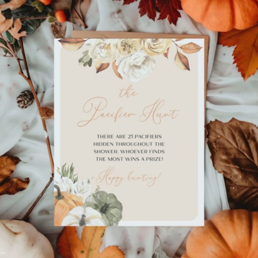 Poster Chasse citrouille Baby shower Pacifique