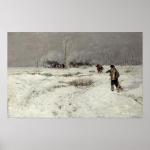 Poster Chasse dans la neige