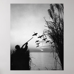 Poster Chasse de canard d'homme