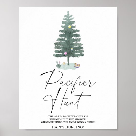 Poster Chasse de la sucette d'hiver baby shower de jeu po (Devant)