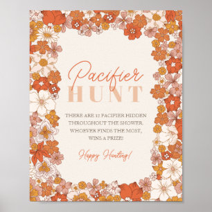 Poster Chasse de pacifique florale Super Boho Retro