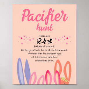 Poster Chasse de Pacifique mignonne moderne Bunny Ears Pa