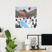 Poster Chasse de renard en hiver (Bureau à domicile)
