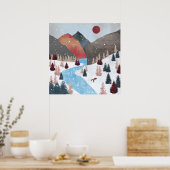 Poster Chasse de renard en hiver (Cuisine)