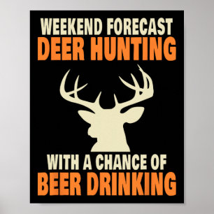 Poster Chasse Drôle Aux Cerfs