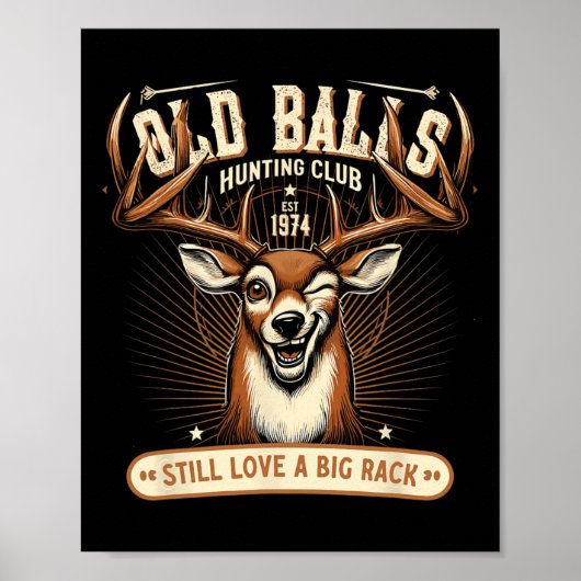 Poster Chasse Drôle De Cerfs Pun D'Anniversaire Pour Homm (Devant)