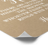 Poster Chasse en anneau jeu Douche nuptiale signe mariage (Coin)