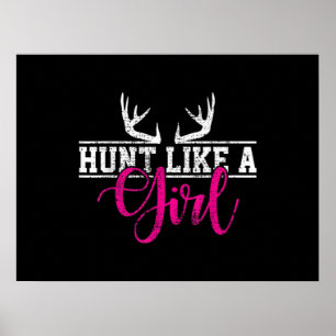 Poster Chasse Fille Chasse Comme Une Fille