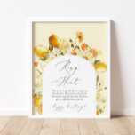 Poster Chasse florale bague citron jeu de douche nuptiale<br><div class="desc">Chasse au citron floral jeu de douche nuptiale Objets correspondants disponibles.</div>
