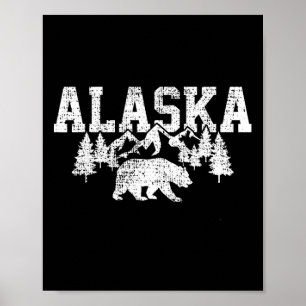 Poster Chasse forestière dans les montagnes de l'Alaska U