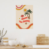 Poster Chasse le coucher de soleil super rétro (Cuisine)