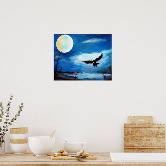 Poster Chasse Lune de nuit Hawk (Cuisine)