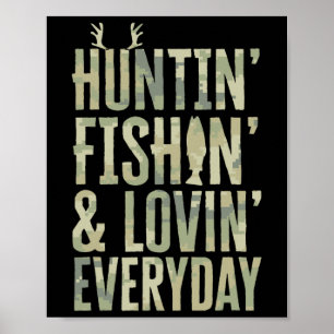 Poster Chasse Pêche Amour Tous Les Jours T-Shirt1
