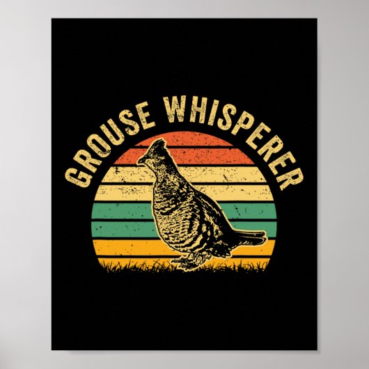 Poster Chasse Râpé Oiseau - Drôle Whisperer Retro (Devant)