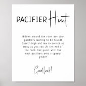 Poster Chasse simple de Baby shower neutre moderne (Devant)