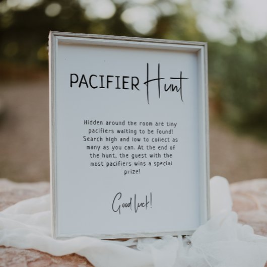 Poster Chasse simple de Baby shower neutre moderne