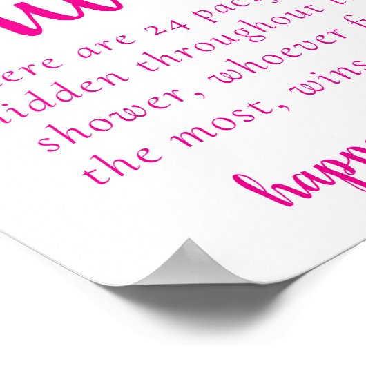 Poster Chasse simple de Pacifique rose chaud | Jeu de la  (Coin)