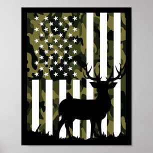 Poster Chasseur Camouflage Chasse Chasse Buck Elk América