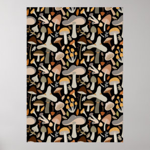 Poster Chasseur de champignons Champignon moyen