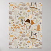 Poster Chasseur de champignons Champignons du milieu du s (Devant)