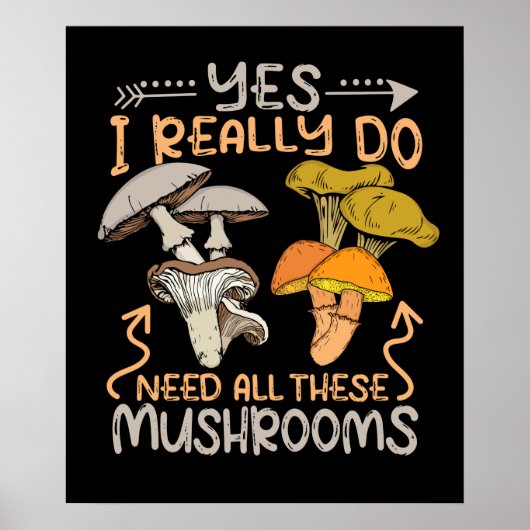 Poster Chasseur de champignons Hommes cueillette de champ (Devant)