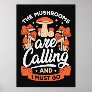Poster Chasseur De Champignons Les Champignons Appelent