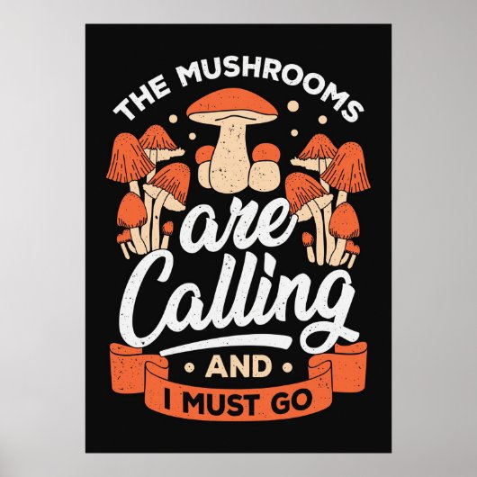 Poster Chasseur De Champignons Les Champignons Appelent (Devant)