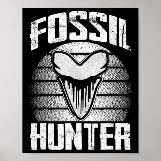 Poster Chasseur de fossiles Mégalodon Dent de requin préh (Devant)