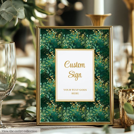 Poster Chasseur de luxe Green Gold Eucalyptus Panneau per
